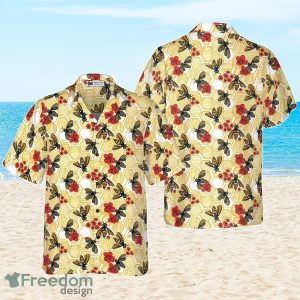 Honey Bee Hexagon Hawaiian Shirt Best Gift For Men And Women
