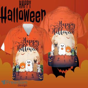 Horror Characters Dogs Halloween Hawaiian Shirt Orange Dog Lovers Gifts