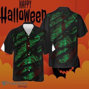 Horror Skeleton Halloween Hawaiian Shirt Short Sleeve Button Up Gifts For Friends