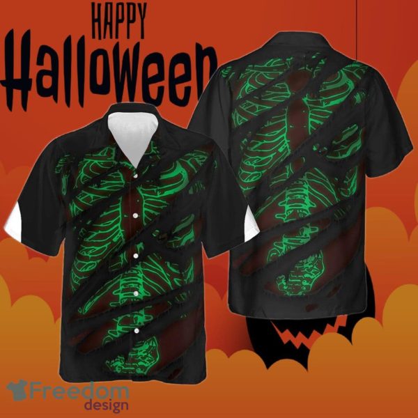 Horror Skeleton Halloween Hawaiian Shirt Short Sleeve Button Up Gifts For Friends