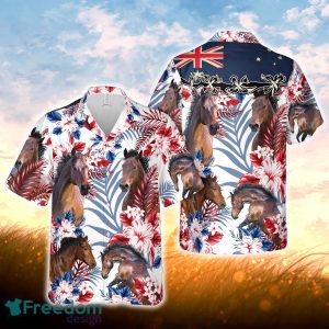 Horse Lovers Australia Flag Hawaiian Flowers Hawaiian Shirt For Men Women