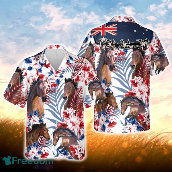 Horse Lovers Australia Flag Hawaiian Flowers Hawaiian Shirt For Men Women