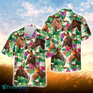 Horse Summer Floral 3D Hawaiian Shirt For Men Women