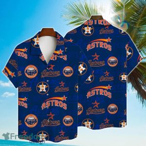 Houston Astros Major League Baseball Simple Pattern 3D Print Hawaiian Shirt For Fans