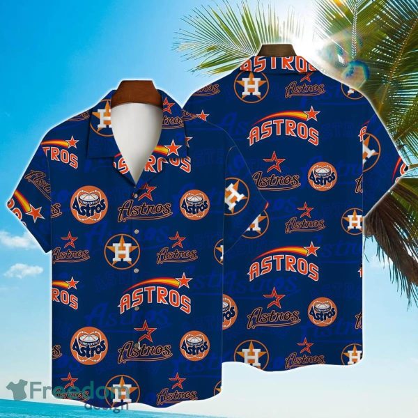Houston Astros Major League Baseball Simple Pattern 3D Print Hawaiian Shirt For Fans
