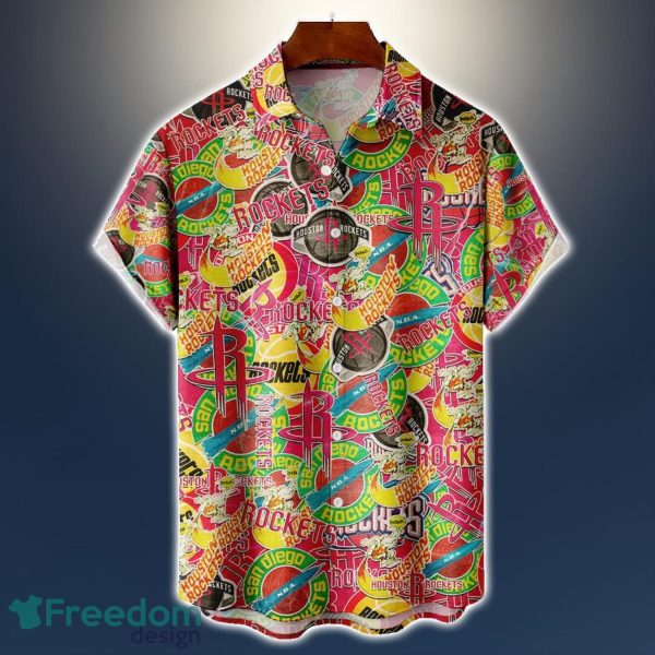 Houston Rockets Logo All Printed 3D Hawaiian Shirt For Fans NBA Hawaiian Shirt
