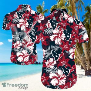Houston Texans Logo Red Shirt Hawaiian Summer Beach Shirt Full Print
