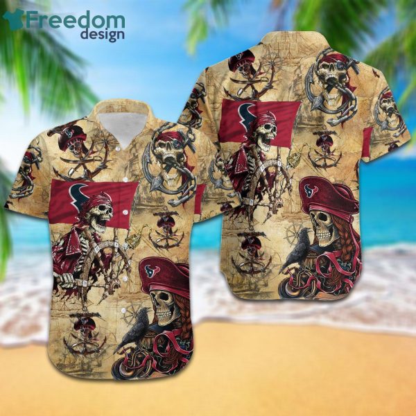 Houston Texans Pirates Fans Pirates Skull Hawaiian Shirt