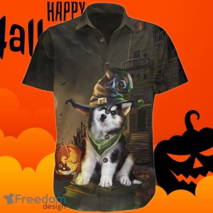 Husky Halloween Hawaiian Shirt Cute Husky Halloween Graphic Hawaiian Gift
