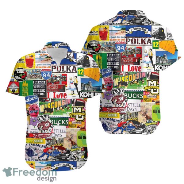 I Love Wisconsin Summer Vacation Hawaiian Shirt