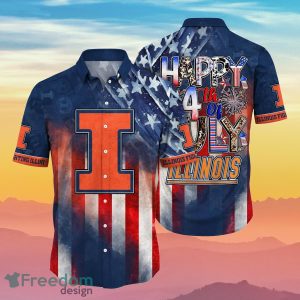 Illinois Fighting Illini NCAA3 Hawaiian Shirt 4th Of July Independence Day Best Gift For Men And Women Fans