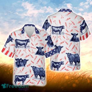 Independence Day Fire Cracker Black Angus Pattern All Printed 3D Hawaiian Shirt For Men Women