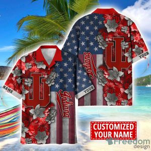 Indiana Hoosiers Custom name USA Flag 4th July Independence Day Hawaiian Shirt