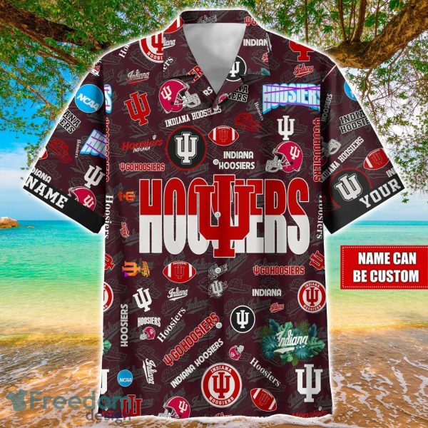 Indiana Hoosiers Logo Hawaiian Shirt For Fans Trending Beach Shirt Custom Name