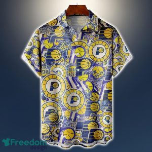 Indiana Pacers Logo All Printed 3D Hawaiian Shirt For Fans NBA Hawaiian Shirt