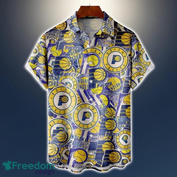Indiana Pacers Logo All Printed 3D Hawaiian Shirt For Fans NBA Hawaiian Shirt