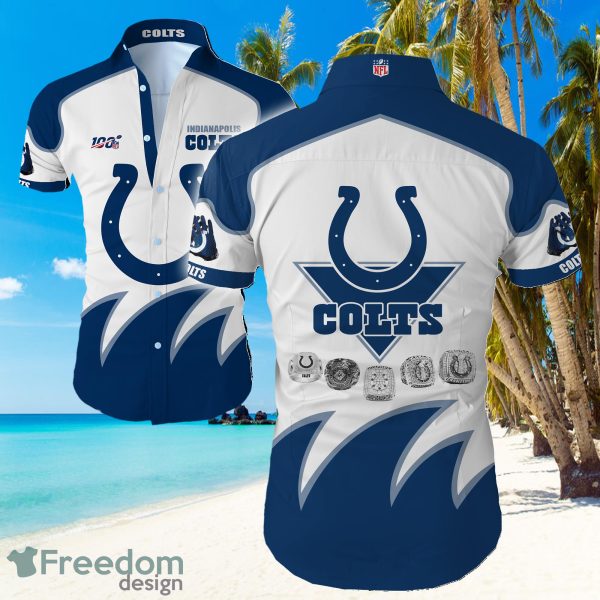Indianapolis Colts Big Logo Hawaiian Summer Beach Shirt Full Print