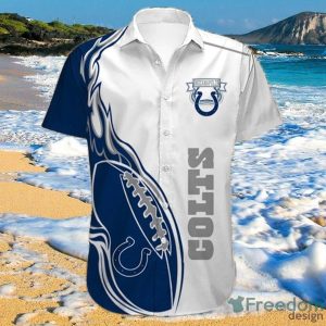 Indianapolis Colts Hawaiian Shirt Fireball Button Short Sleeve