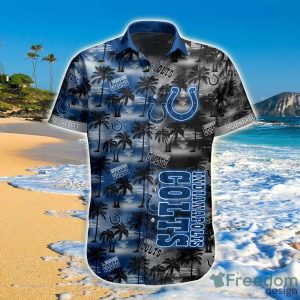 Indianapolis Colts Hawaiian Shirt Palm Tree Pattern