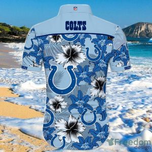 Indianapolis Colts Hawaiian Shirt Tropical Flower Short Sleeve