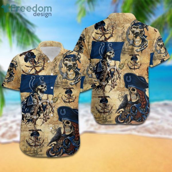 Indianapolis Colts Pirates Fans Pirates Skull Hawaiian Shirt