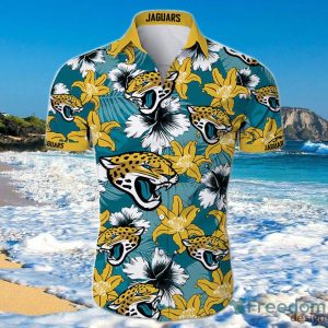 Jacksonville Jaguars Hawaiian Shirt Tropical Flower Short Sleeve