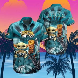 Jaguars Baby Yoda Star Wars Beach Summer Hawaiian Shirt Full Over Print