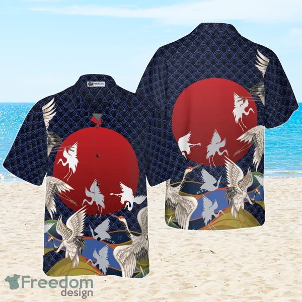 Japanese Cranes Hawaiian Shirt Best Gift For Men And Women