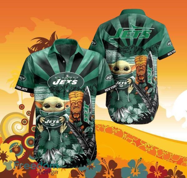 Jets Baby Yoda Star Wars Beach Summer Hawaiian Shirt Full Over Print