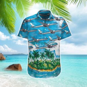 KLM Royal Dutch Airlines Boeing 787-10 Dreamliner Hawaiian Shirt Blue Shirt