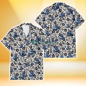 Kansas City Royals Black And White Hibiscus Leaf White Background 3D Hawaiian Shirt Gift For Fans