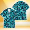 Kansas City Royals Blue Hibiscus Blue Coconut Tree Black Background 3D Hawaiian Shirt Gift For Fans