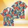 Kansas City Royals Coral Hibiscus Green Leaf Beige Background 3D Hawaiian Shirt Gift For Fans