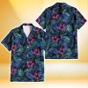 Kansas City Royals Dark Magenta Green Leaf Black Background 3D Hawaiian Shirt Gift For Fans