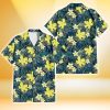 Kansas City Royals Hibiscus Green Palm Leaf Black Background 3D Hawaiian Shirt Gift For Fans