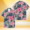 Kansas City Royals Light Pink Hibiscus Pale Green Leaf Black Background 3D Hawaiian Shirt Gift For Fans