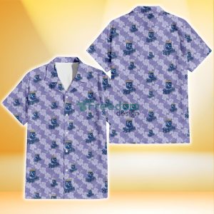 Kansas City Royals Light Purple Hibiscus Pattern Stripe Powder Purple 3D Hawaiian Shirt Gift For Fans