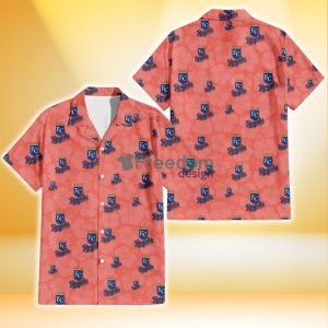 Kansas City Royals Peach Puff Hibiscus Tomato Orange Background 3D Hawaiian Shirt Gift For Fans