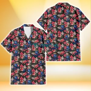 Kansas City Royals Pink Hibiscus Orchid Brown Background 3D Hawaiian Shirt Gift For Fans