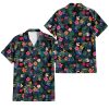 Kansas City Royals Pink Yellow Orange Hibiscus Big Tropical Leaf Black Background 3D Hawaiian Shirt Gift For Fans