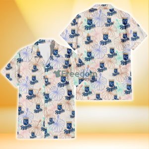 Kansas City Royals Sketch Pastel Hibiscus Beige Background 3D Hawaiian Shirt Gift For Fans