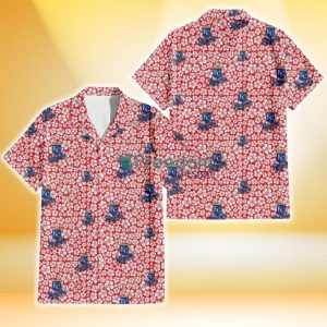 Kansas City Royals Tiny White Hibiscus Pattern Red Background 3D Hawaiian Shirt Gift For Fans
