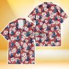 Kansas City Royals White Hibiscus Indian Red Background 3D Hawaiian Shirt Gift For Fans