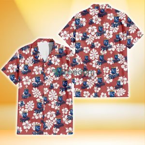 Kansas City Royals White Hibiscus Indian Red Background 3D Hawaiian Shirt Gift For Fans
