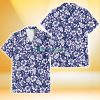 Kansas City Royals White Hibiscus Pattern Slate Blue Background 3D Hawaiian Shirt Gift For Fans
