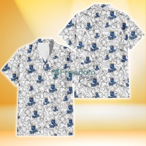 Kansas City Royals White Sketch Hibiscus Pattern White Background 3D Hawaiian Shirt Gift For Fans