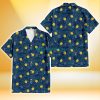 Kansas City Royals Yellow Hibiscus Cadet Blue Leaf Navy Background 3D Hawaiian Shirt Gift For Fans