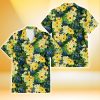 Kansas City Royals Yellow Hibiscus Tropical Green Leaf Black Background 3D Hawaiian Shirt Gift For Fans
