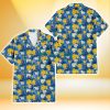 Kansas City Royals Yellow White Hibiscus Powder Blue Background 3D Hawaiian Shirt Gift For Fans