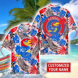 Kansas Jayhawks Aloha Hawaiian Shirt Custom Name Summer Gift Holiday Team Shirt
